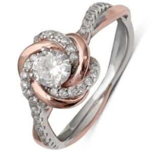 Giani Bernini CubicZirconia Love Knot Ring 18k Rose Gold Over Sterling Silver 6